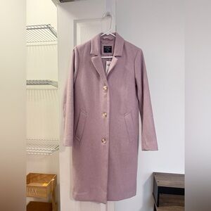 NWT Abercrombie & Fitch Wool-Blend Dad Coat, Lavender/light purple, Size XS